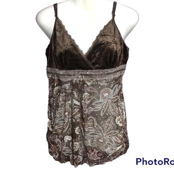 Tops - Velvet and sheer top size 18